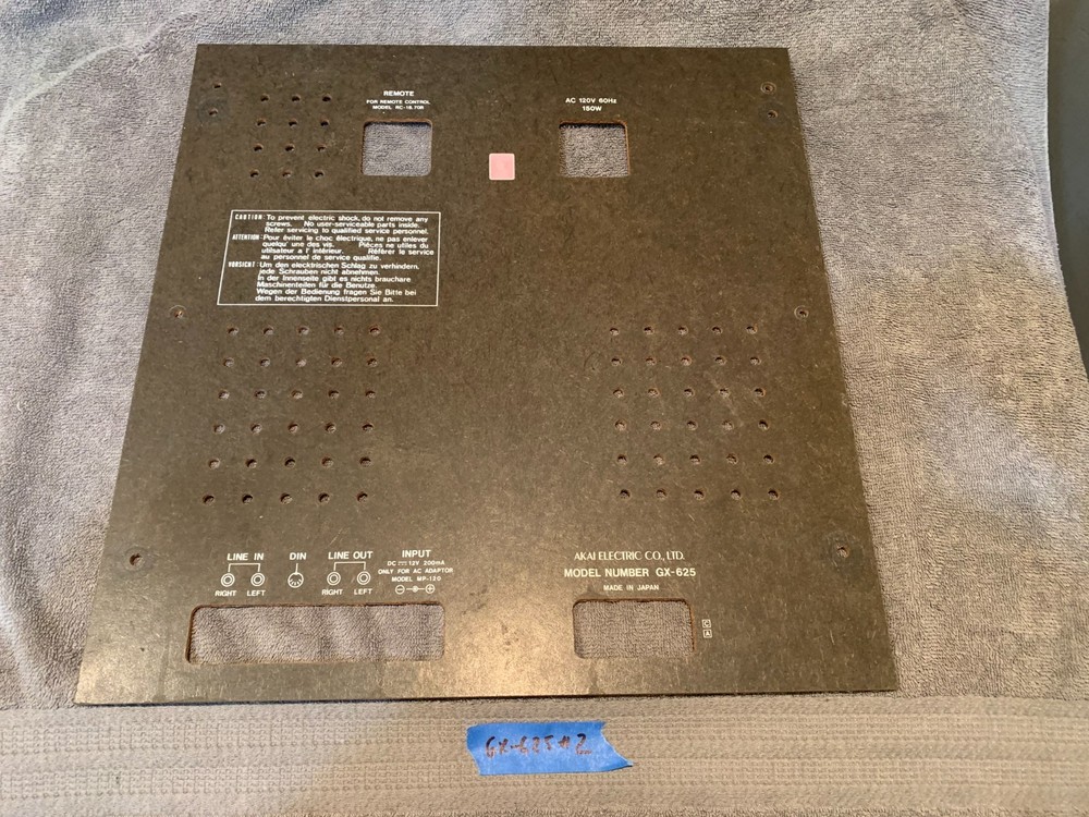 Akai GX-625 Reel to Reel Player Parting Out – Rear Panel
