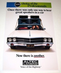 Altec Lansing « Voice of the Highway » Car Speaker 1978 Poster 19&Prime; x 13&Prime; Horns