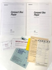 Sony CDP-C75ES CDP-C85ES Operating Instructions and Related Documentation Receip