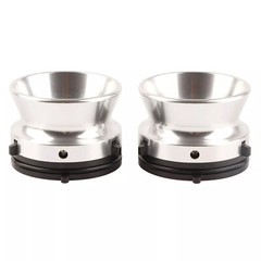 2pc Professional Polished Aluminum Reel To Reel Tape Ope NAB Hub Adapters Silver