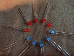 HAFLER OTHERS 2MM PANEL POWER INDICATOR LED 10PK INCLUDES 5 RED AND 5 BLUE LEDS