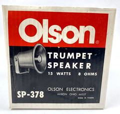 OLSON SP-378 6&Prime; Trumpet Speaker 15 Watts Olson Electronics Ohio NOS Vintage