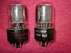 Pair RCA 6SN7GTB short glass Black Plate Tubes Balanced STRONG 6SN7
