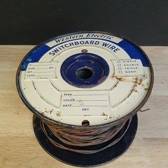 Partial Roll Western Electric 20 Gauge Cloth Covered Wire Double Strand REDBLACK