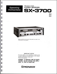Pioneer SX-3700 Stereo Receiver Owners Manual