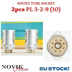2x PL3-2-9 Tube Socket Ceramic NOS USSR Silver Pins for 5B254 7N7 5B255M C3G