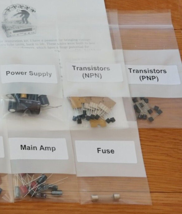 Heathkit AR-1500 Power Supply & Main Amp rebuild recap service capacitor kit