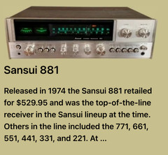 Sansui 881 Stereo Receiver (Vintage) (Serviced – Excellent)