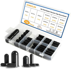 108PCS Vacuum Caps Assortment, Vacuum Plugs Hose End Cap, Rubber Vacuum Cap Kit