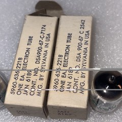 Pair Sylvania JAN 6189 Grey Plate Vacuum Tube TV7 Tested New In Box