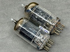 Matched Pair RCA 12AX7 ECC83 Long Black Plates &lsquo;D&rsquo; Getters Test NOS Amplitrex