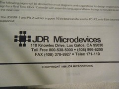 User Manual for JDR ISA Circuit Microdevices PR-1 PR-2